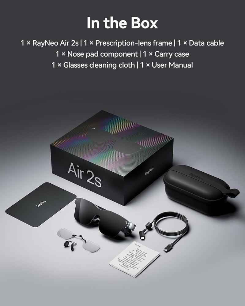 RAYNEO Air 2s AR/XR Glasses - 4 Speakers, 201" 120Hz 5000 Nits FHD OLED Display, AR XR Video Gaming Glasses, Smart Glasses for iPhone 16,15/Android/MAC/Switch/PS5/SteamDeck, Gift Ideas - 2024 New - Image 5