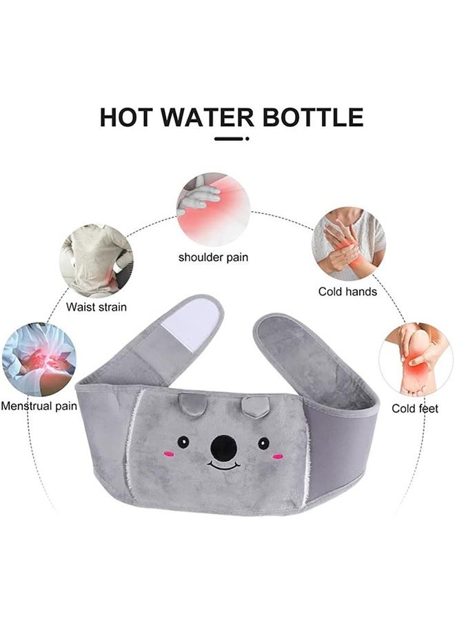 Arabest Hot Water Bag, Rubber Hot Water Bottle with Waist Cover for Menstrual Cramps, Pain Relief, Warm Water Pouch with Soft Plush Hand Waist Warmer Cover  - Image 2