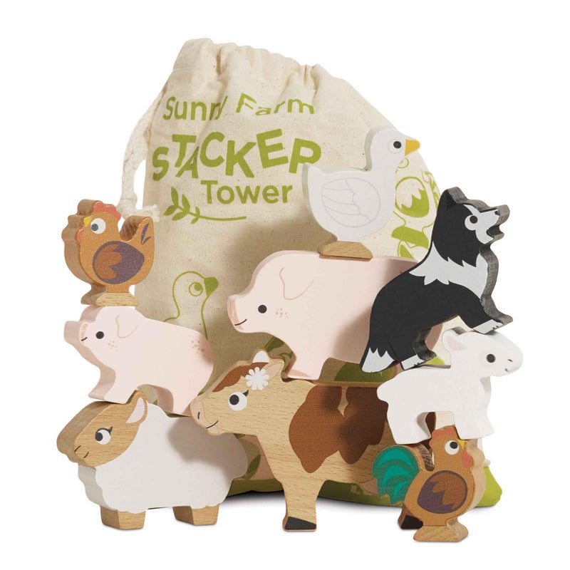 Le Toy Van PL141 Animal Wooden Stacking Toy, Multicoloured, One Size - Image 1