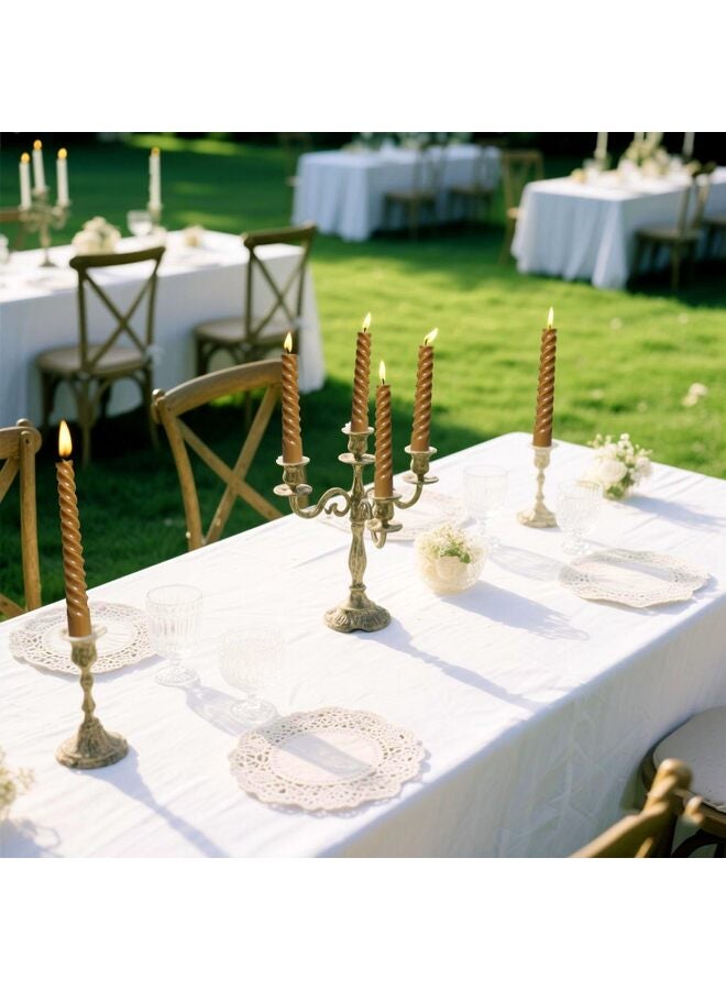 8PCS Twisted Taper Candles, Twist Candle Holders, 8Inch, Smokeless, for Home, Weddings, Birthday Parties and Home Decoration(Bronze) - Image 4