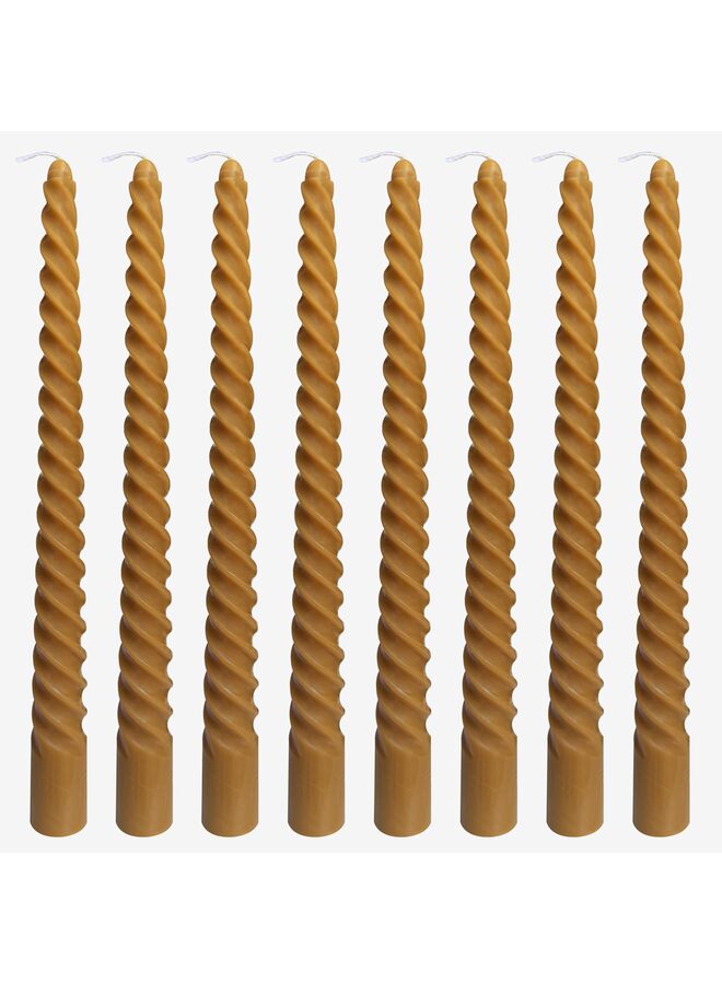 8PCS Twisted Taper Candles, Twist Candle Holders, 8Inch, Smokeless, for Home, Weddings, Birthday Parties and Home Decoration(Bronze) - Image 1