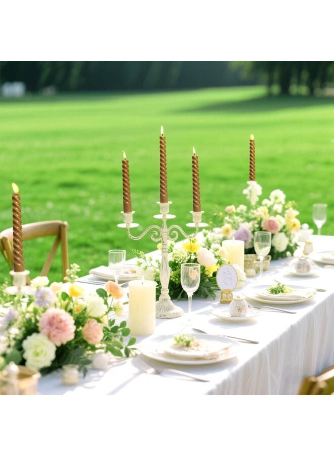 8PCS Twisted Taper Candles, Twist Candle Holders, 8Inch, Smokeless, for Home, Weddings, Birthday Parties and Home Decoration(Bronze) - Image 3