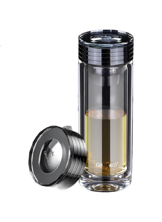 Geya Double-Layer Glass Cup, High-End Men'S Tea Cup, Business Crystal Cup, Tea Infuser Cup, Heat-Resistant Cup, Office Water Cup - Image 3