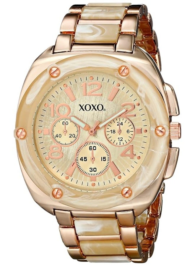 إكس أو إكس أو ساعة XOXO النسائية XO5647 التناظرية بسوار من الذهب الوردي والعظم - Image 1