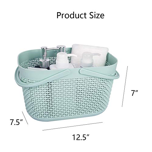 UUJOLY Plastic Organizer Storage Baskets with Handles, Shower Caddy Bins Organizer for Bathroom and kitchen (Blue) - Image 5
