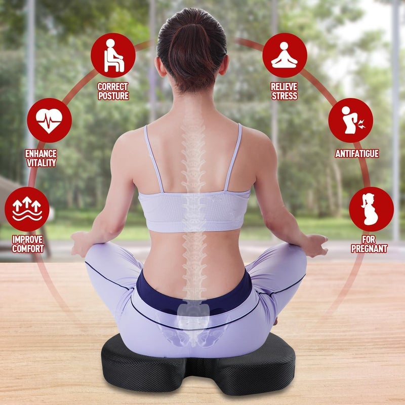 SKY-TOUCH Seat Cushion Pillow - Memory Foam Office Chair Cushion - Seat Cushion For Wheelchair,Gaming Computer And Desk Chair,Car Seat - Image 4