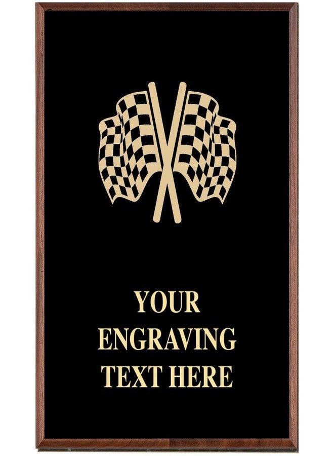 Crown Awards Racing Plaques, Custom Engraved Race Flags Driving Trophy Plaque Award, Great Customizable Checkered Flag Gift Prime - Image 1