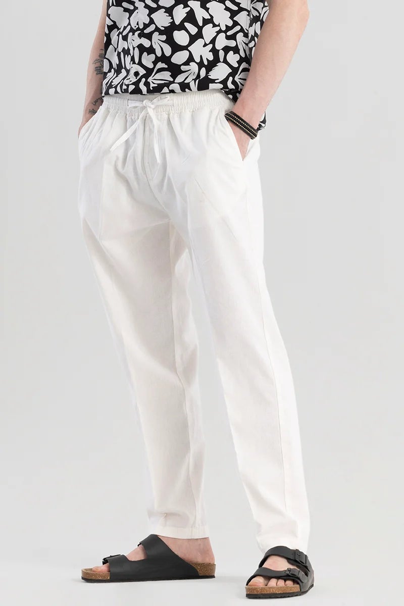 SNITCH Wafty White Linen Trousers - Image 1