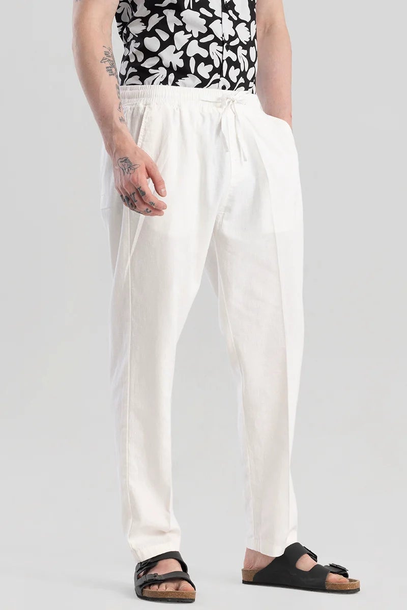 SNITCH Wafty White Linen Trousers - Image 4