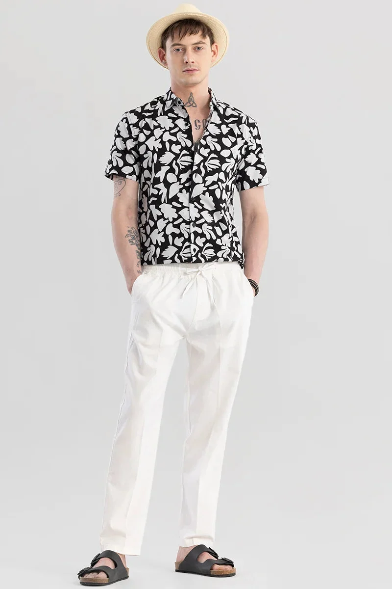 SNITCH Wafty White Linen Trousers