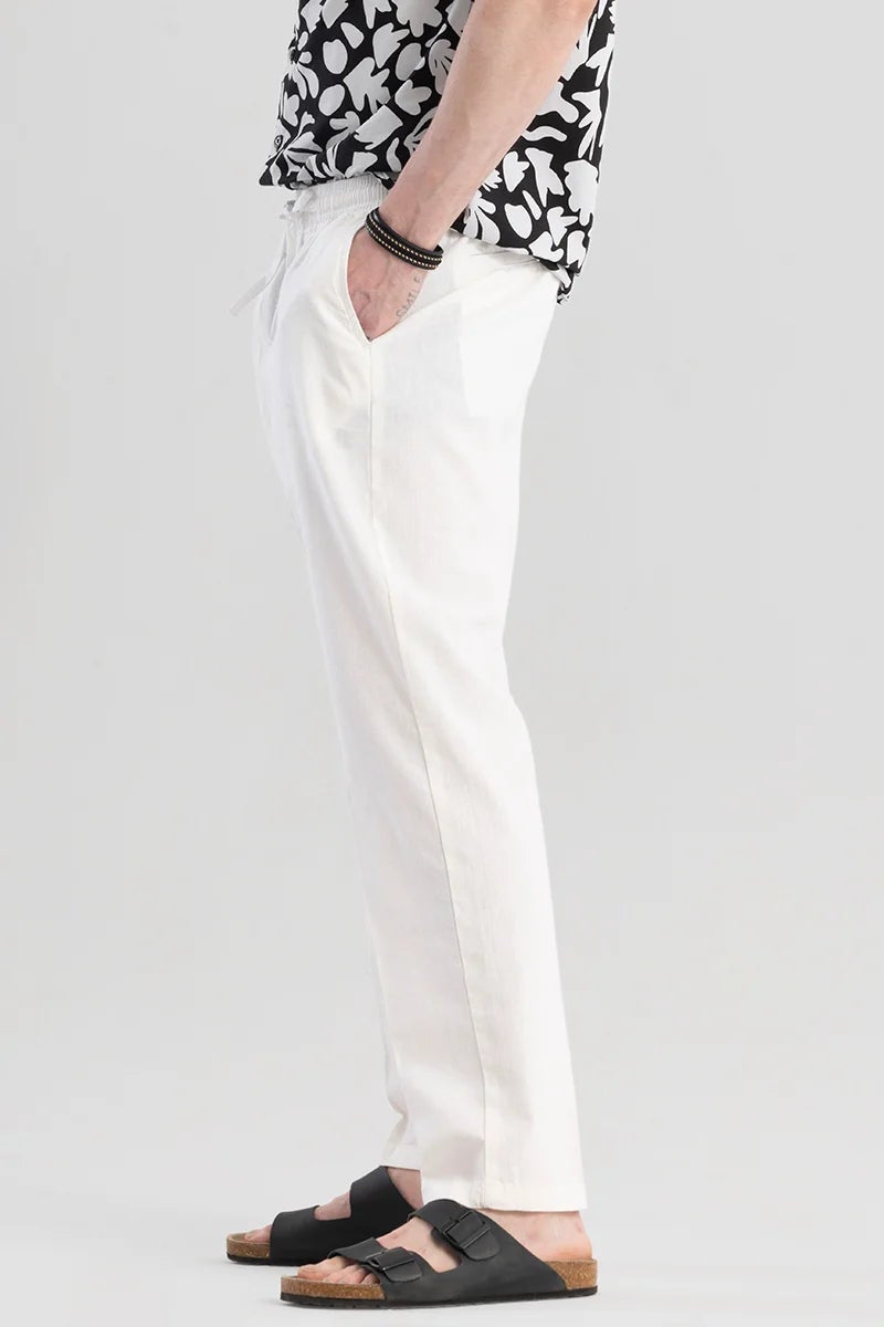 SNITCH Wafty White Linen Trousers - Image 5