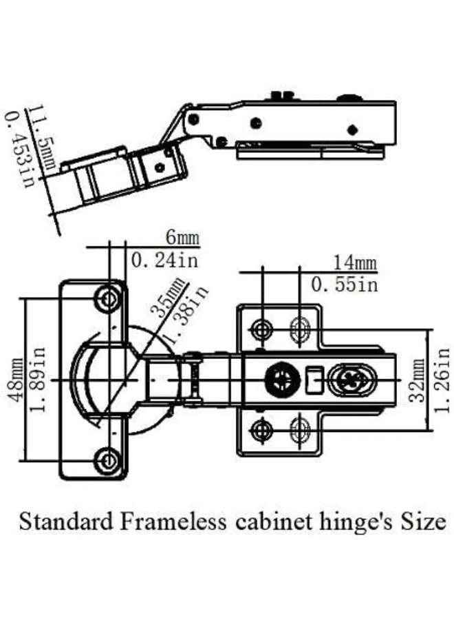 Two-Piece Soft-Cclose Kitchen Corner Hinge (90°) – 180° Adjustable Fold-Back Cabinet Hinge - Image 4