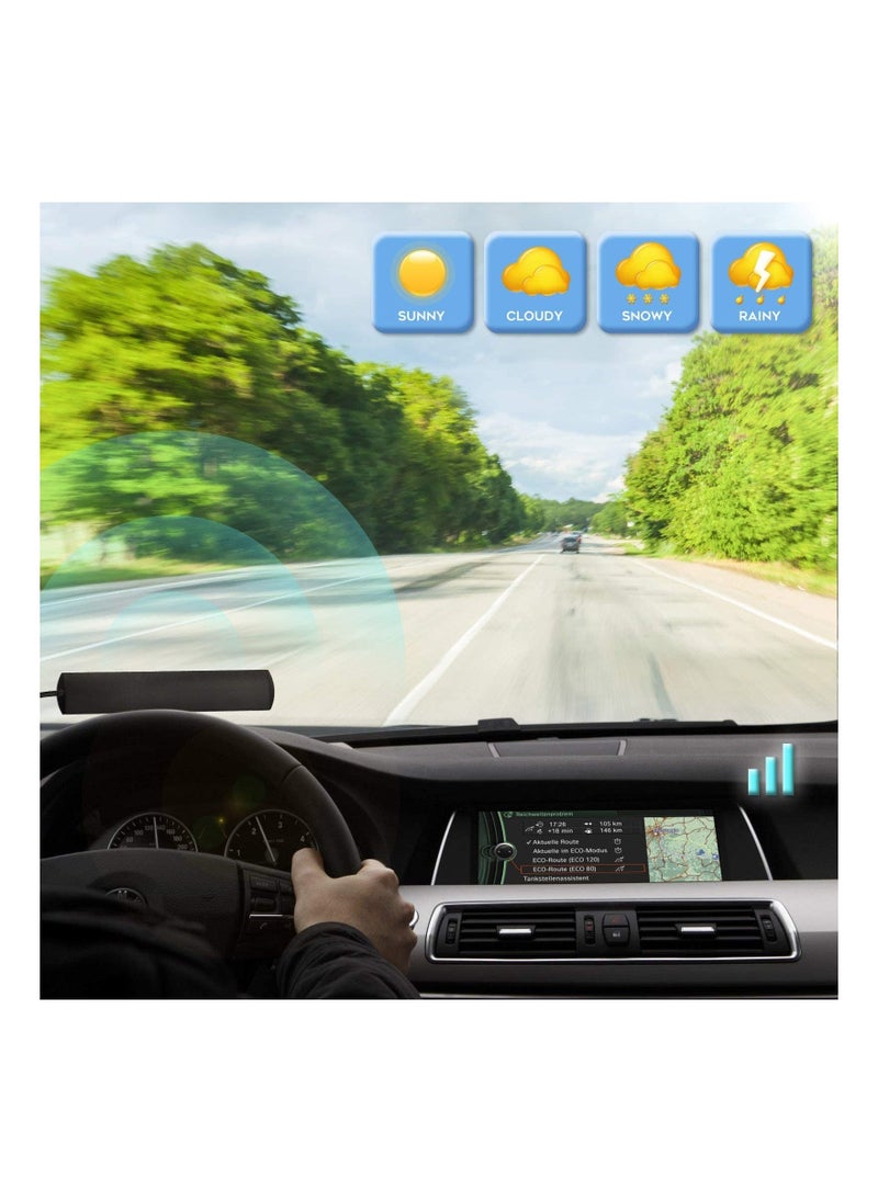 إسكدنيا FM Aerial FM Car Radio Antenna Din Adapter Patch Antenna 3m Cable Windshields Paste Antenna - Image 5