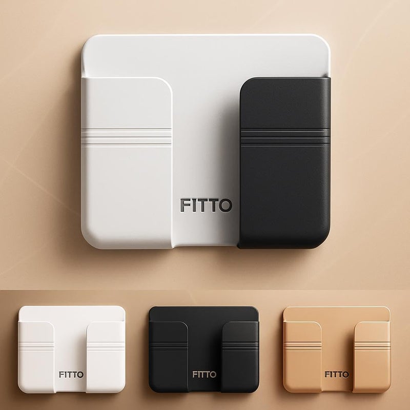 FITTO Wall Mounted Mobile Phone Charging Stand - Adhesive Wall Shelf, Space-Saving Organizer for Smartphones, Tablets, and Small Devices - Easy Installation, No Drilling, Sturdy, and Stylish - Image 3