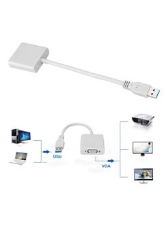 Thoraya USB 3.0 to VGA Adapter Cable for Win 7/8 System (White)  - Image 5