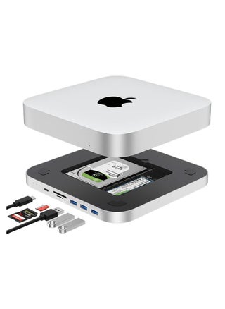 USB C Hub for Mac Mini, Dual Drive Enclosure, Docking Station for Mac Studio Mac Mini M2/M1/Intel, Type-C 10Gbps, Card Readers 100MB/s, Fits M.2 NVMe NGFF SSD & 2.5'' SATA SSD - pzsku/Z1BE95BA13E7488BEFCE3Z/45/_/1686203882/8ee3fa08-1c88-4f6e-b424-69696d81d415