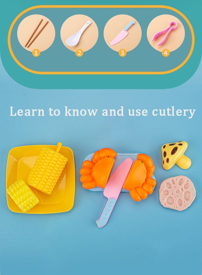 109PC Kitchen Pretend Play Toy Set Children Role Play Cookware Children Simulation Barbecue Toy Set Indoor DIY Kitchen Toy Games Kitchen Accessories Toys Sets - Image 4