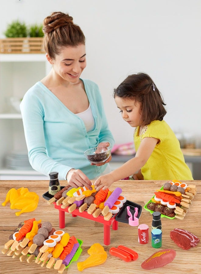 109PC Kitchen Pretend Play Toy Set Children Role Play Cookware Children Simulation Barbecue Toy Set Indoor DIY Kitchen Toy Games Kitchen Accessories Toys Sets - Image 5