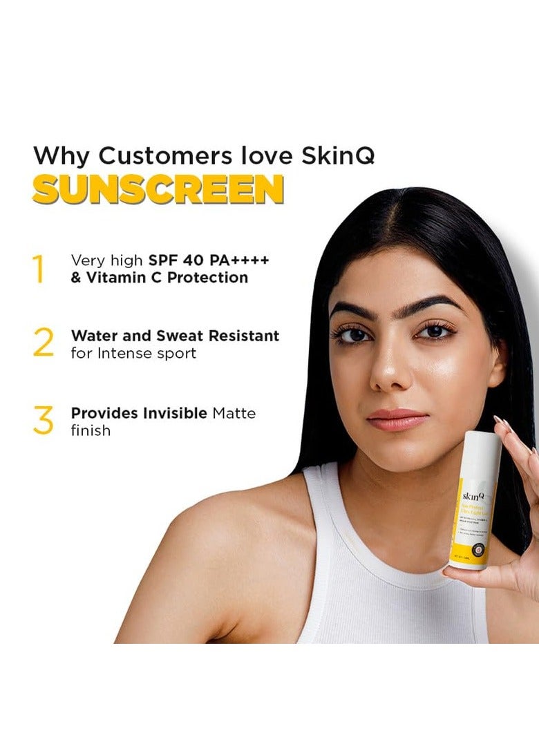 SkinQ Mini Sunscreen for Men and Women 30ml with Vitamin C SPF 40 Broad Spectrum Protection Ultra Light Gel for All Skin Types Lightweight Non-Sticky - Image 4