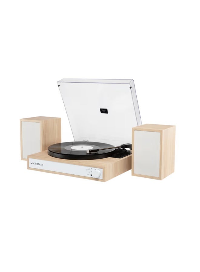 Victrola Harmony – Bluetooth Turntable System– 3-Speed Vinyl Record Player, Stereo Speakers, Audio Technica ATN3600L, Bluetooth in & Out (Natural) - Image 1