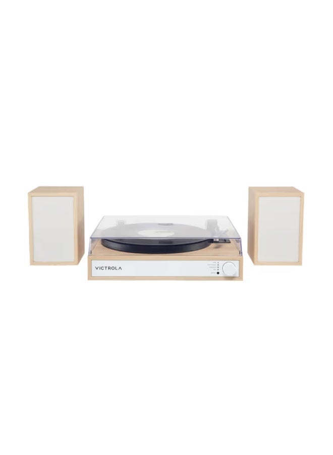 Victrola Harmony – Bluetooth Turntable System– 3-Speed Vinyl Record Player, Stereo Speakers, Audio Technica ATN3600L, Bluetooth in & Out (Natural) - Image 3
