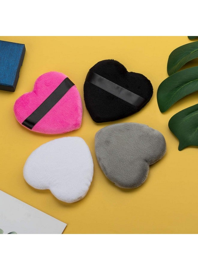 COSLUXE Makeup Blendiful Puffslarge Face Powder Puffs Cotton Velour Tear Drop Shape And Love Shape Puffmakeup Tool Beauty Sponges Blender (Love Heart Mini Pack Of 2 Pcs) - Image 5