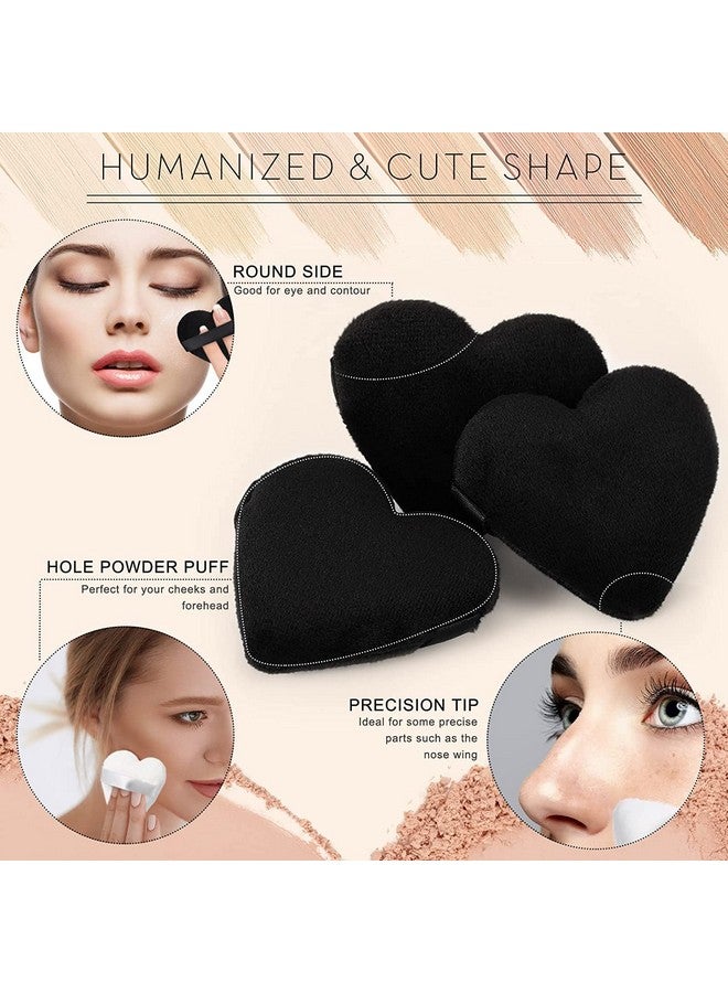 COSLUXE Makeup Blendiful Puffslarge Face Powder Puffs Cotton Velour Tear Drop Shape And Love Shape Puffmakeup Tool Beauty Sponges Blender (Love Heart Mini Pack Of 2 Pcs) - Image 2