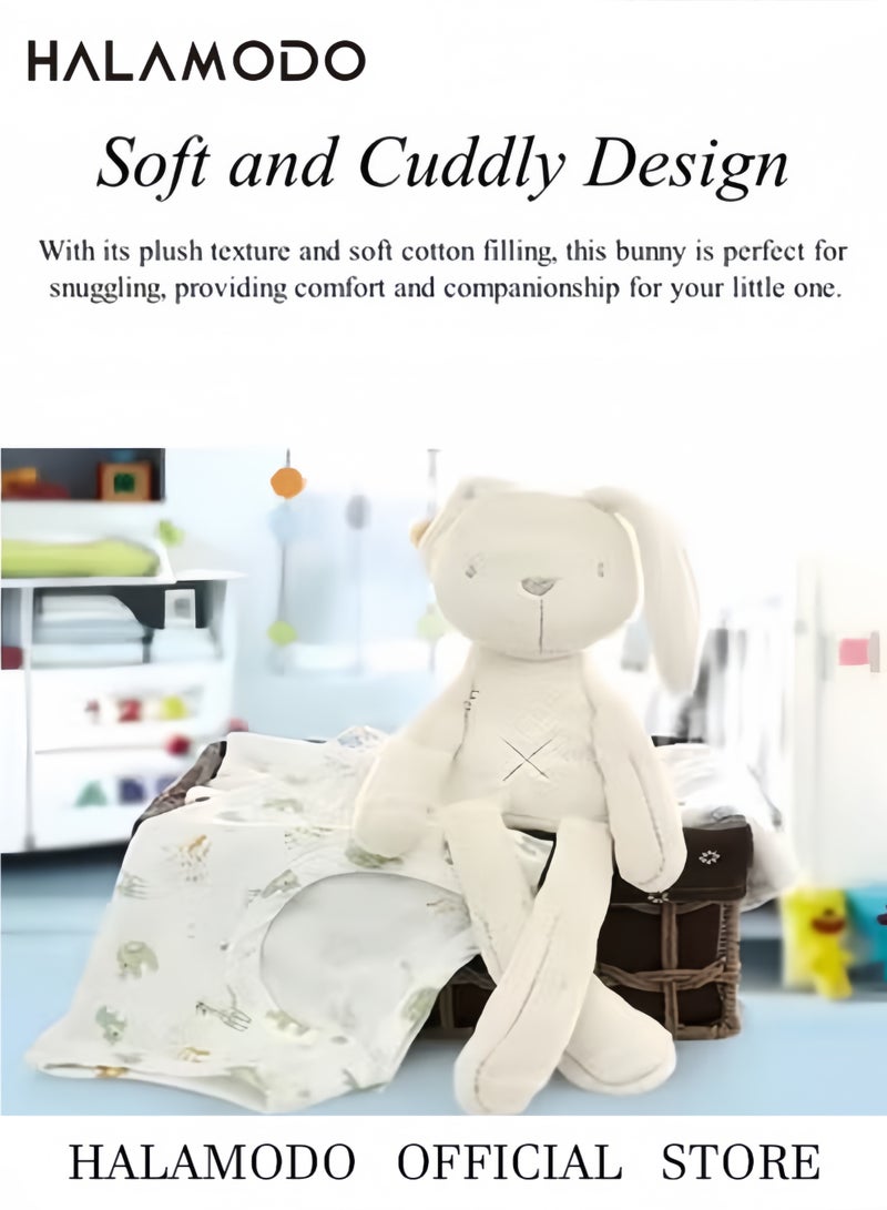Halamodo Organic Baby Toys Bunny Stuffed Animal Toys My First Friend Corduroy Rabbit Plush Bunny Rabbit Sleeping Doll Plush Toys Soft Cotton Filling Toys for Newborn - Image 4