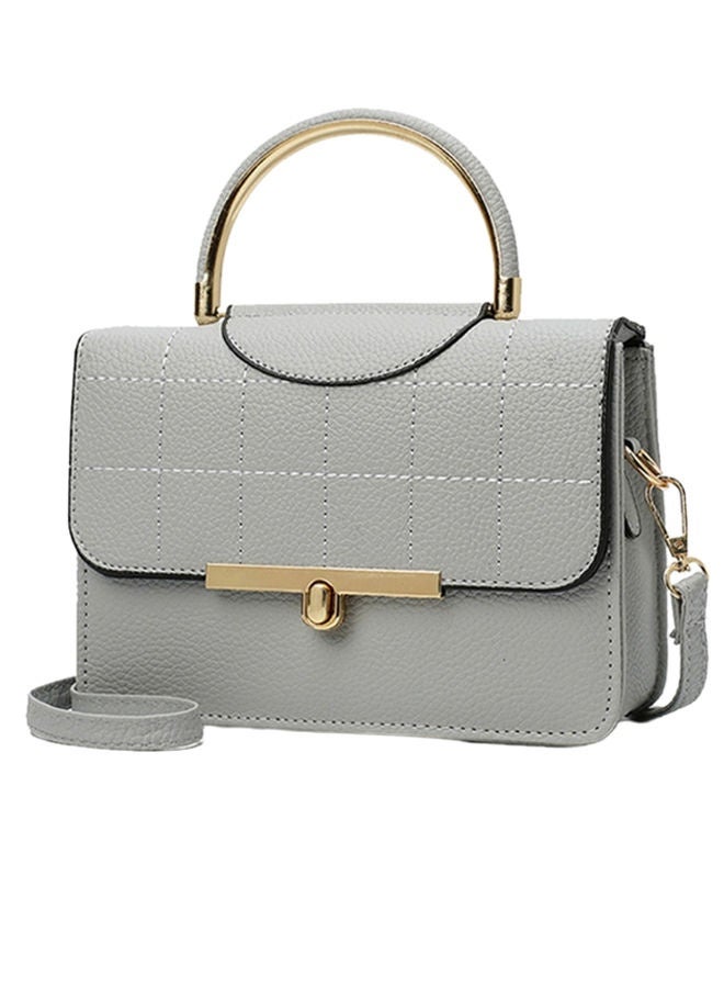Solid Colour High Quality Casual Party Handbag Crossbody Bag Grey - Image 1