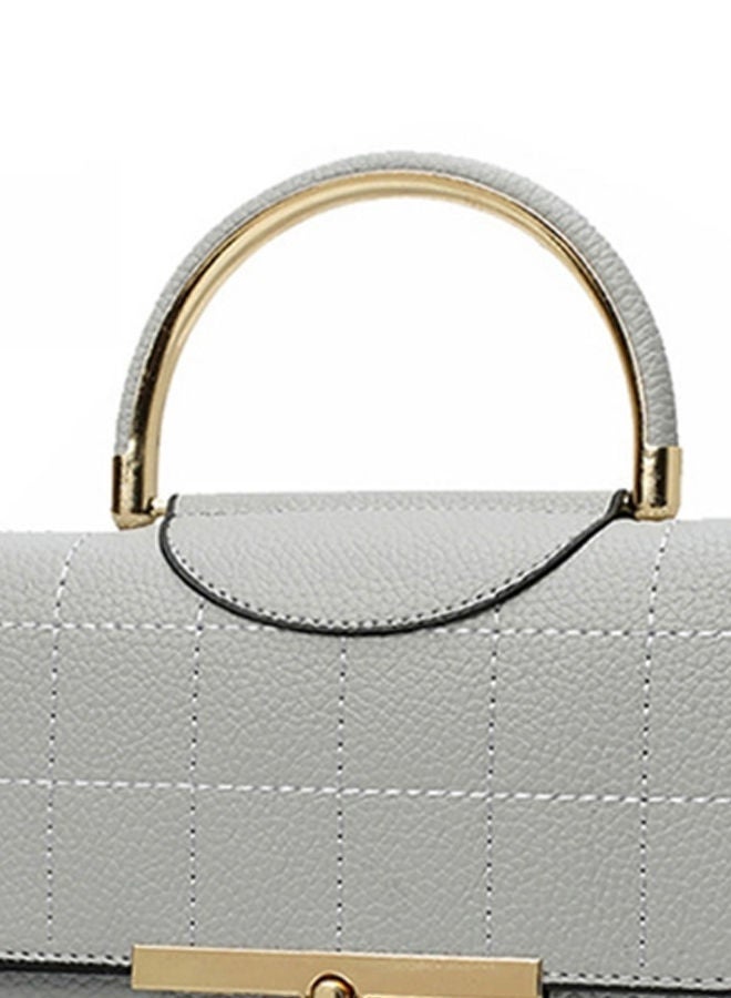 Solid Colour High Quality Casual Party Handbag Crossbody Bag Grey - Image 2