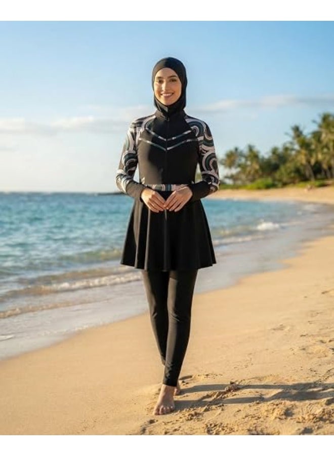 بوركيني حريمي – مايوه سباحة مريح مناسب للشاطئ والأنشطة المائية كود (144) - Image 3