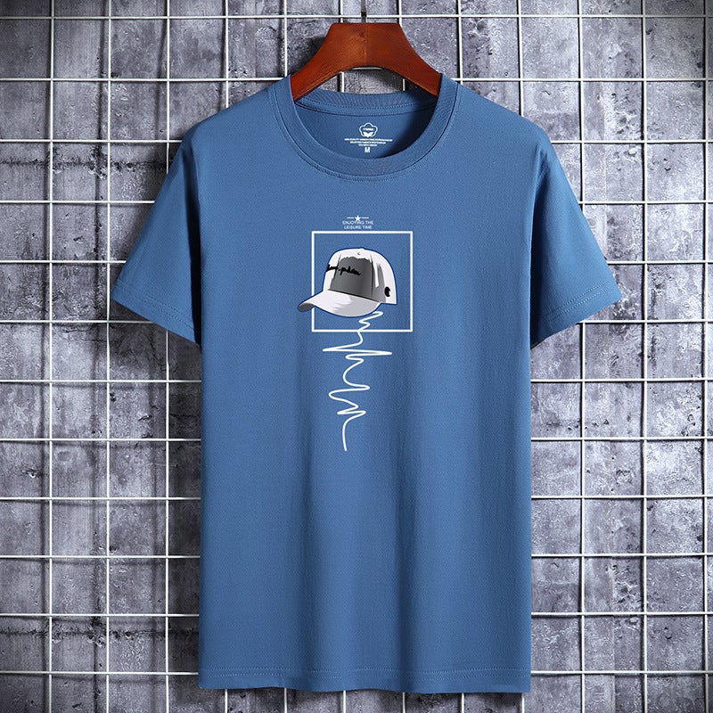 Wholesale new cotton short sleeve T-shirt men's and men's trend New loose half sleeve top printed T-shirt a generation of hair - Image 1