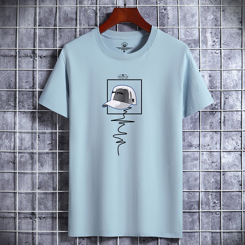 Wholesale new cotton short sleeve T-shirt men's and men's trend New loose half sleeve top printed T-shirt a generation of hair - Image 3