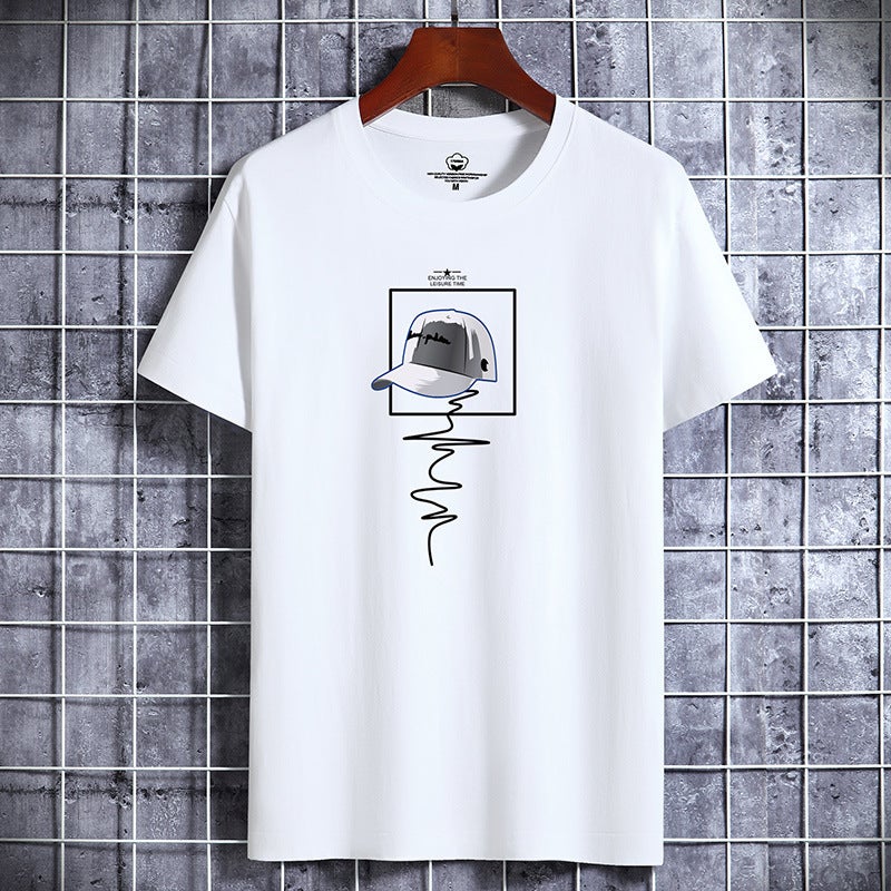 Wholesale new cotton short sleeve T-shirt men's and men's trend New loose half sleeve top printed T-shirt a generation of hair - Image 2