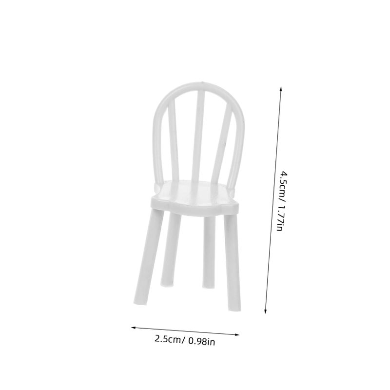 Vintage Style Miniature Dollhouse Chairs Set of 4 Minimalist Furniture Decor - Image 3