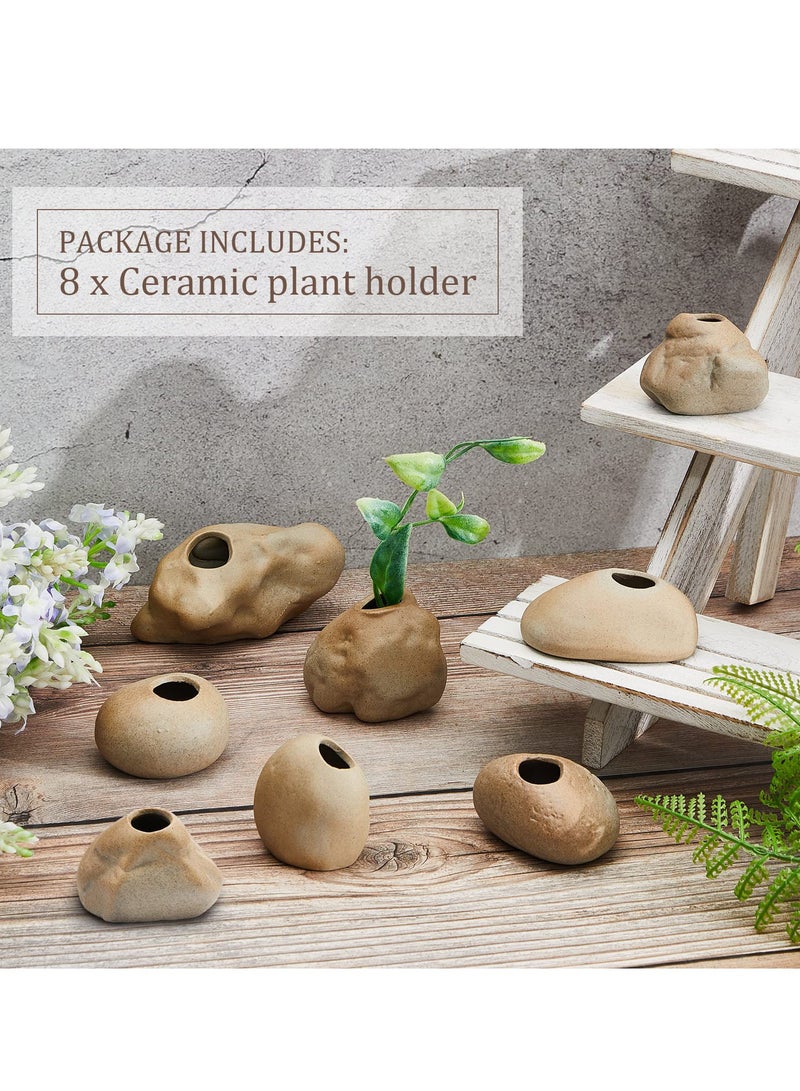 Excefore Ceramic Aquarium Plant Pots, 8 Pcs Aquarium Plant Pots Holder Aquatic Cup Holder Aquarium Planter Fish Tank Decorations for Plants Cultivation - Image 4