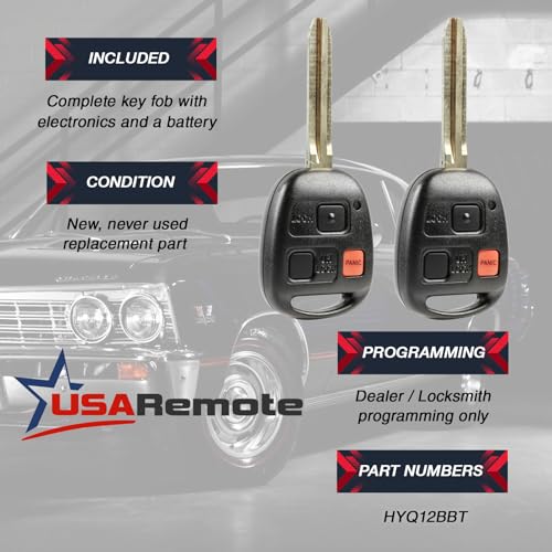 USARemote جهاز تحكم عن بُعد يناسب تويوتا FJ كروزر 2010 2011 2012 2013 2014 (HYQ12BBT G-Chip)، مجموعة من 2 - Image 3