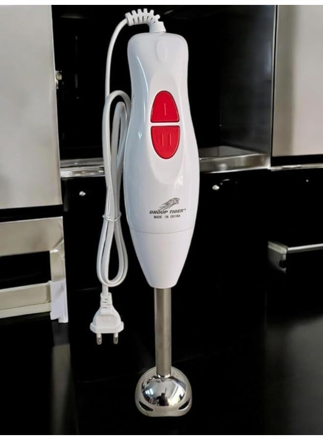 500W Hand Blender with Speed Control – 2 Speeds with 4 Stainless Steel Blades, Powerful Performance for Quick and Easy Food Preparation, Modern Design – White - Image 3