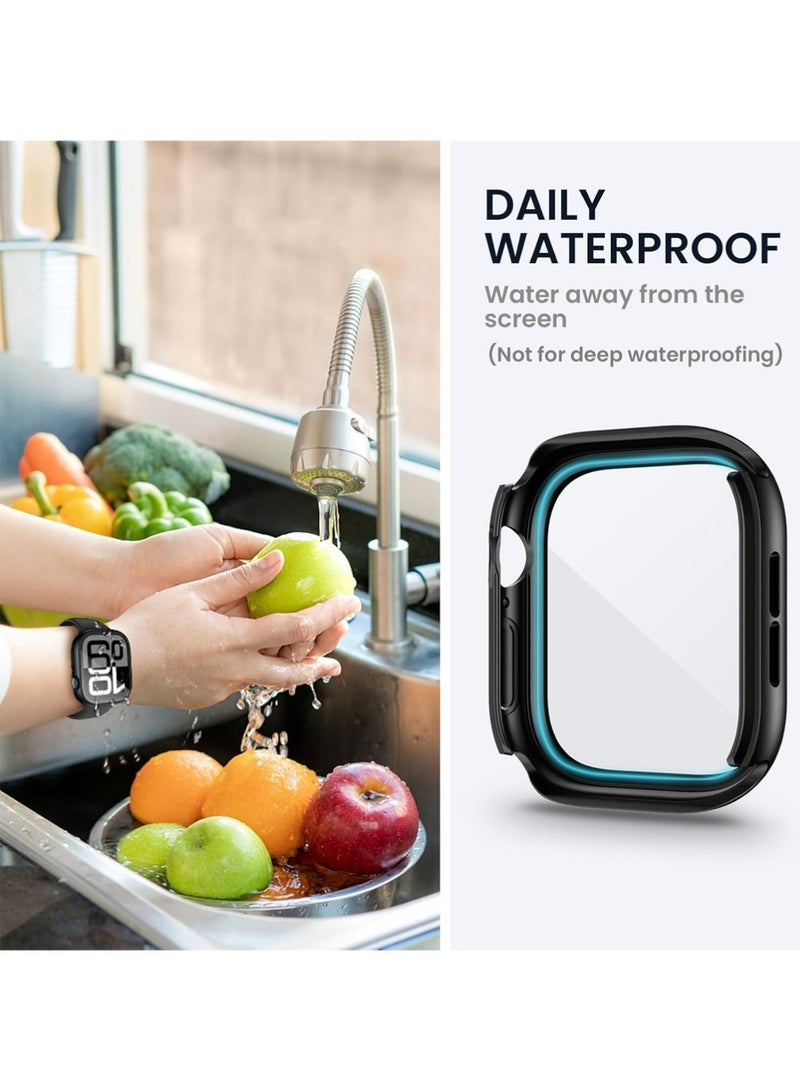 X-level (2 in 1) for Waterproof Apple Watch Screen Protector Case Series 11/10 46mm Accessories, 360 Front and Back, iWatch PC Face Cover with Tempered Glass for Women Men, 46 mm - Image 4