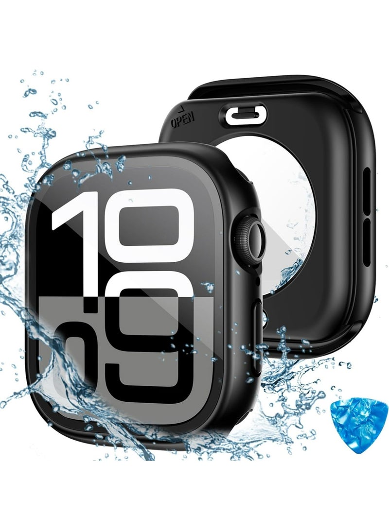 X-level (2 in 1) for Waterproof Apple Watch Screen Protector Case Series 11/10 46mm Accessories, 360 Front and Back, iWatch PC Face Cover with Tempered Glass for Women Men, 46 mm - Image 1