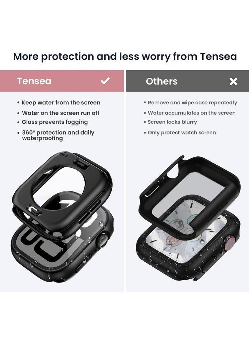 X-level (2 in 1) for Waterproof Apple Watch Screen Protector Case Series 11/10 46mm Accessories, 360 Front and Back, iWatch PC Face Cover with Tempered Glass for Women Men, 46 mm - Image 2