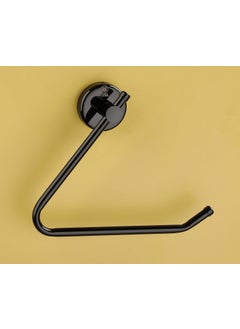 iSTAR iSTAR Stainless Steel Towel Ring/Napkin Ring/Towel Holder/Towel Hanger/Towel Holder for Washbasin and Napkin Holder Stand for Kitchen, Bathroom (Black Finish, Pack of 1)  - Image 2