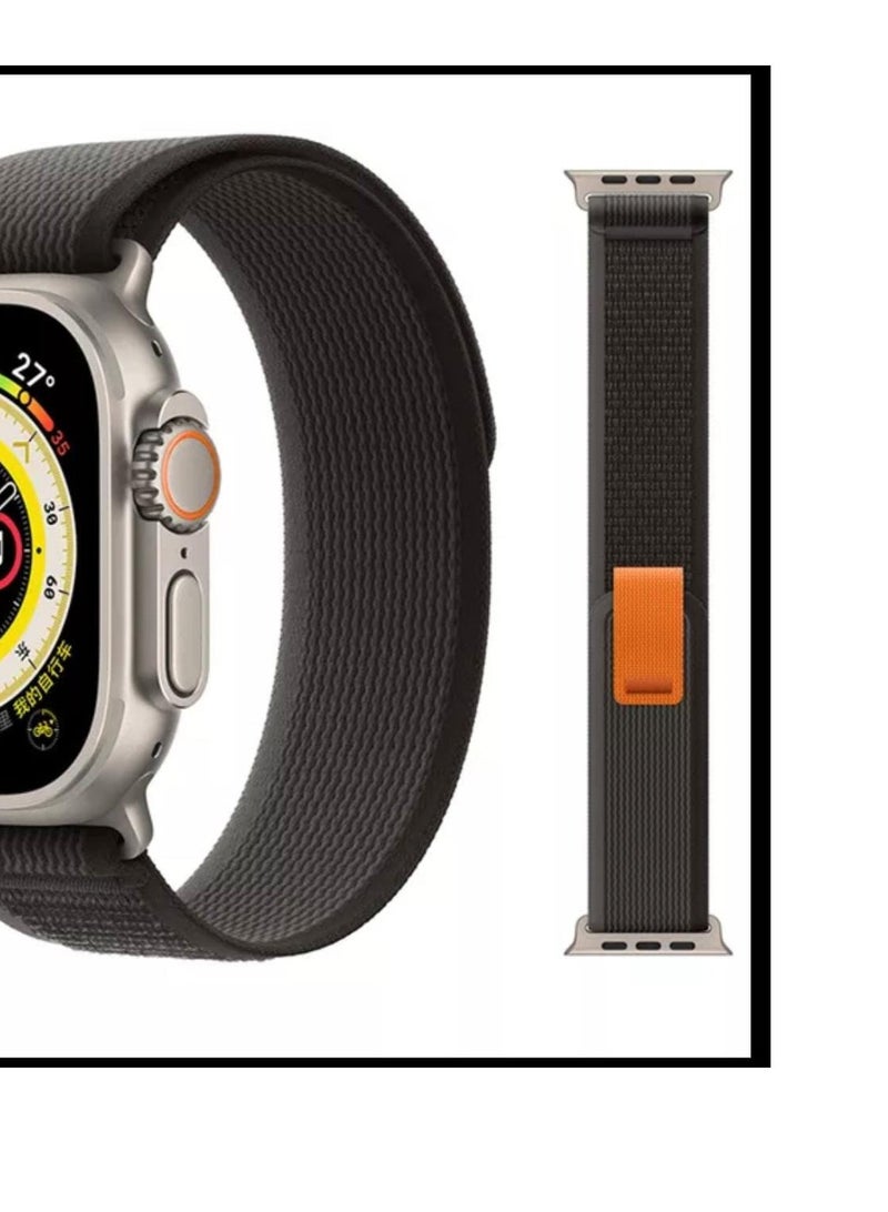 سوار ساعة ابل الشكل الجديد لون اسود مع رمادي مقاس 45 - Image 1