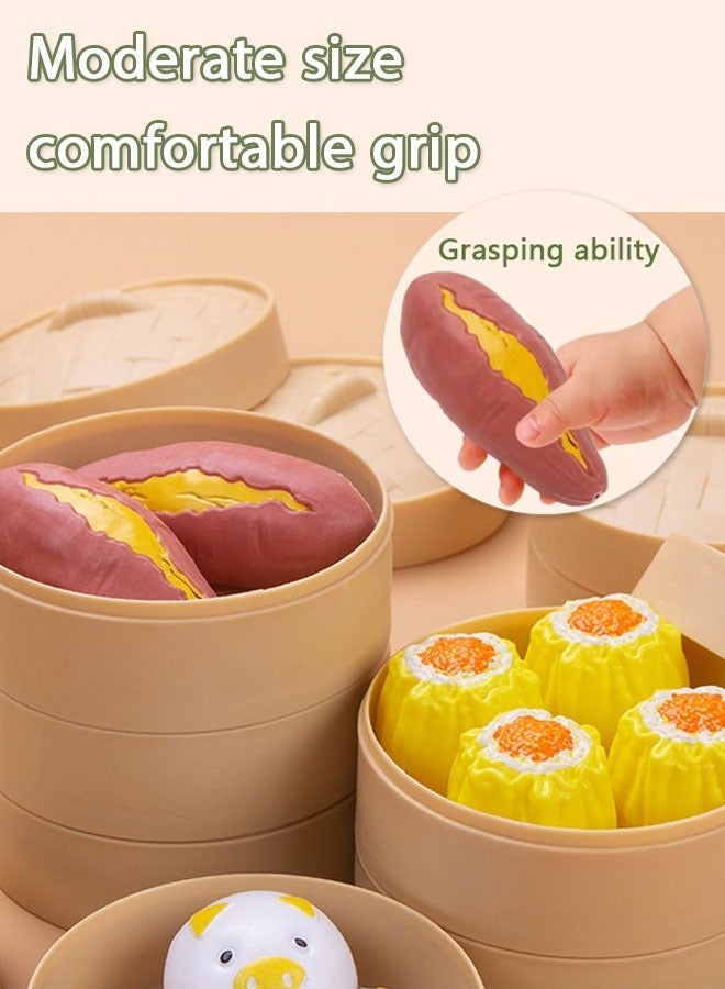 ألعاب مطبخ للأطفال لتناول الإفطار، مجموعة طهي تظاهرية، لعب أدوار تعليمية، مواد صديقة للبيئة، ألعاب مطبخ تظاهرية ممتعة وخيالية للتعلم والتطوير الإبداعي (84 قطعة) - Image 5