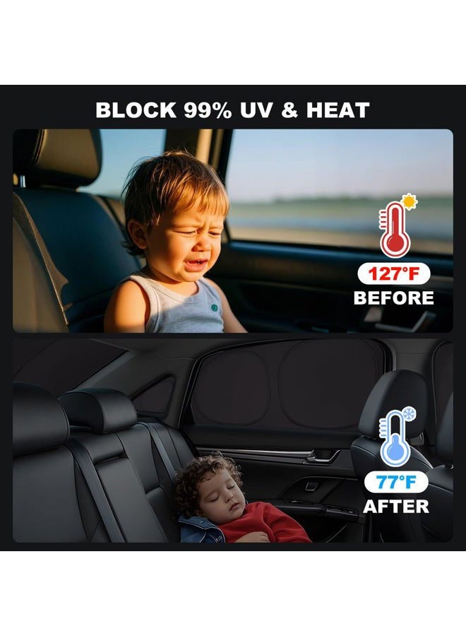 XCBYT 2019-2024 Wrangler Window Shades | 6 Layers Thickened Car Window Covers | 2 in 1 Car Full Window Privacy Curtains | 100% Blackout Window Shade and Heat Insulation for Camping Napping (8 PCS) - Image 5