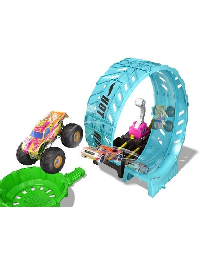Hot Wheels Hw Mt Glow In The Dark Epic Loop Challenge Play Set  - Image 2