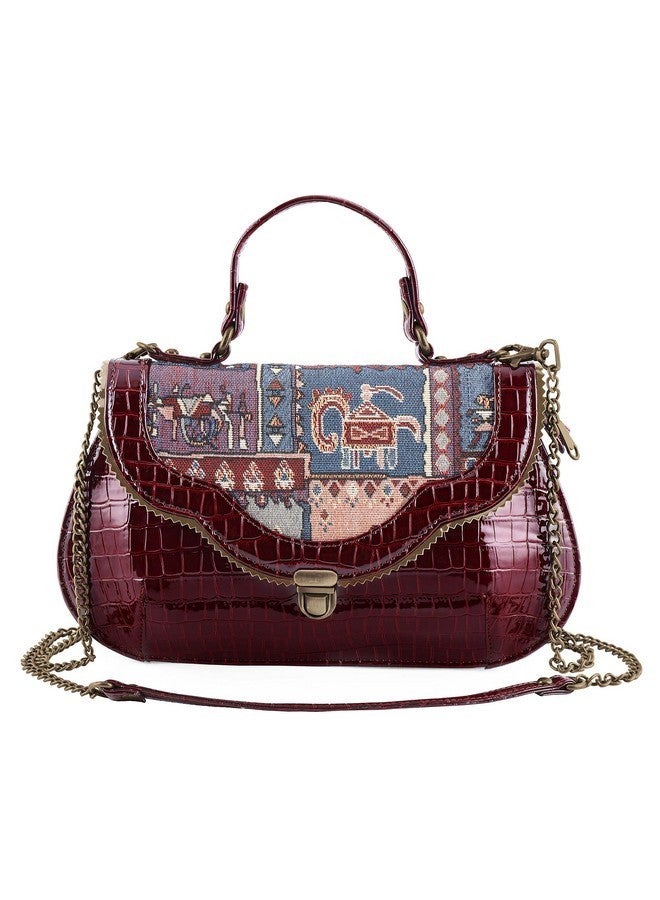 Rudhira Top Handle Satchel Bag/Shoulder Bags For Women (Crocodile Print), Multicolor - Image 1