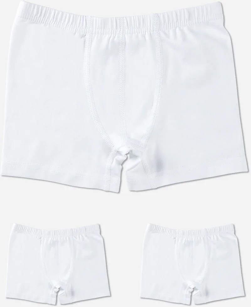 Baykar Boy Plain Single Color Boxer 3 Piece Set 3190 White