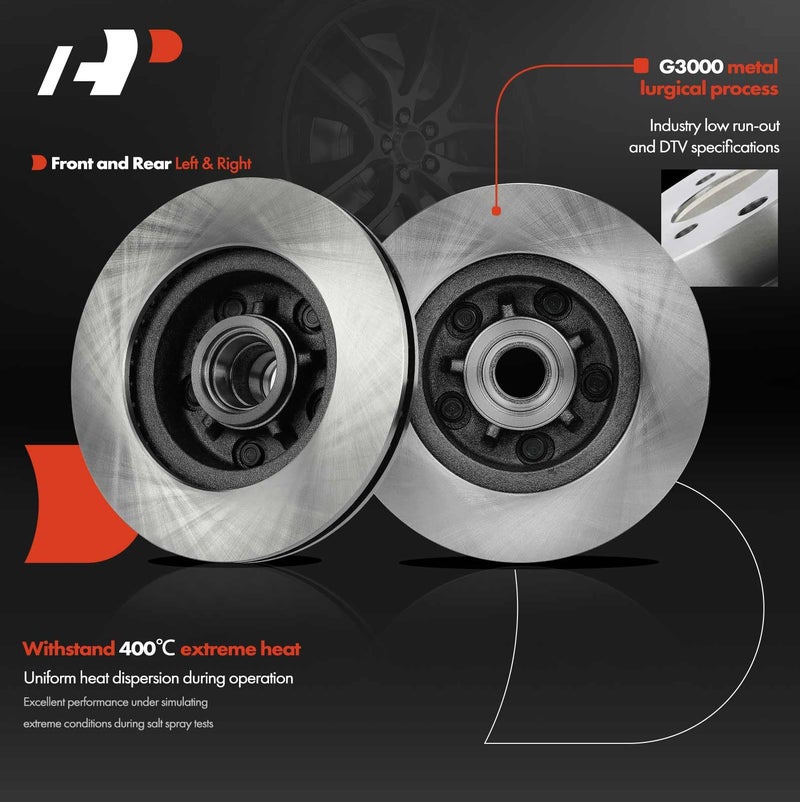 A-Premium 11.00 inch (279.5mm) Front Vented Disc Brake Rotors Compatible with Select Chevy, Oldsmobile, Pontiac and Buick Models - Camaro, Impala, LeSabre, Electra, Delta 88, 2-PC Set - Image 3