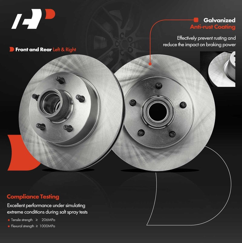 A-Premium 11.00 inch (279.5mm) Front Vented Disc Brake Rotors Compatible with Select Chevy, Oldsmobile, Pontiac and Buick Models - Camaro, Impala, LeSabre, Electra, Delta 88, 2-PC Set - Image 2